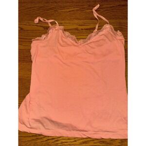 VTG Victoria's Secret Angels Y2K lace trim camo Peach L Cotton/span Upper Lined